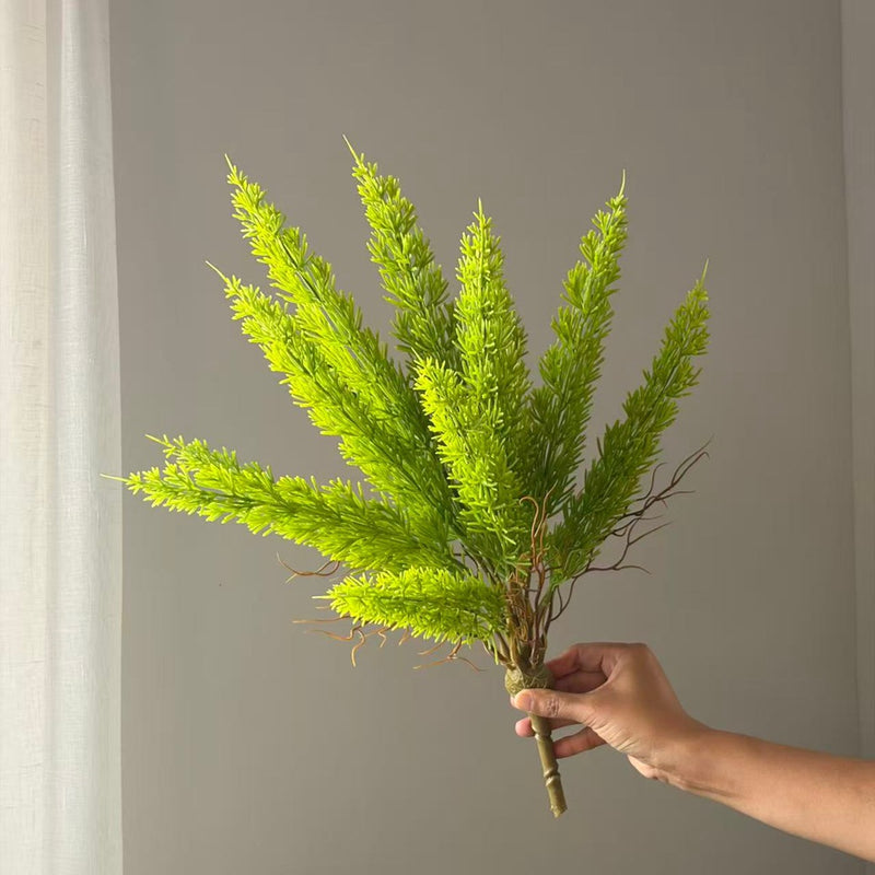 12-Head Faux Fox Tail Plant, 20" Real-Touch Greenery for Home Decor, Wedding Decor, and Seasonal Displays