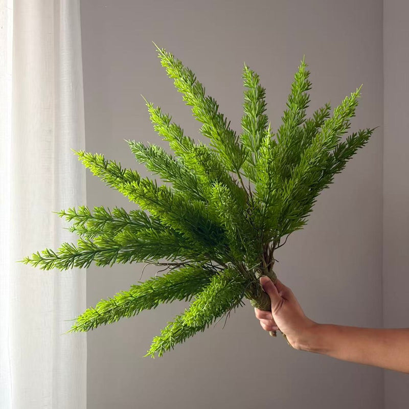 12-Head Faux Fox Tail Plant, 20" Real-Touch Greenery for Home Decor, Wedding Decor, and Seasonal Displays