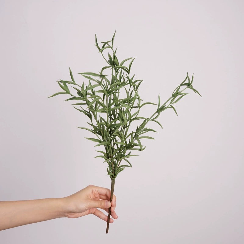 17" Artificial Rosemary Stem, Realistic Faux Greenery Spray, Lifelike Herb Filler for Vases, Wedding Bouquets, DIY Home & Kitchen Decor