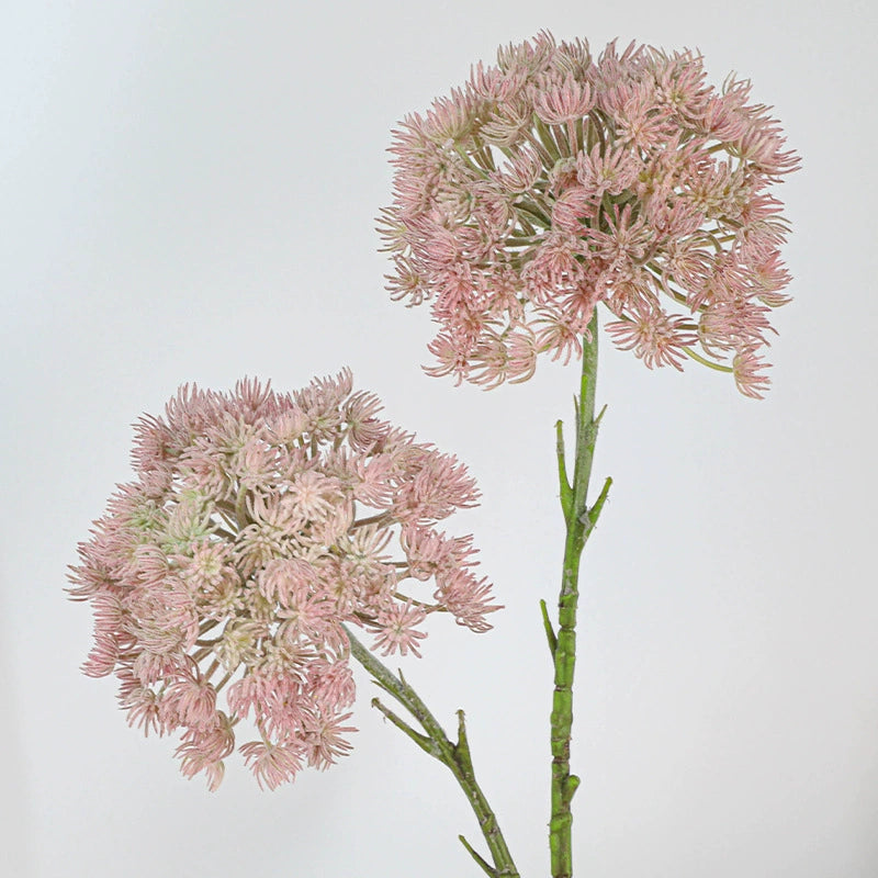 Large Faux Allium Stem, 19 Inch Artificial Dandelion, 7" Flocked Head, Realistic Flower for Wedding Decor, Vase Arrangements & DIY Projects