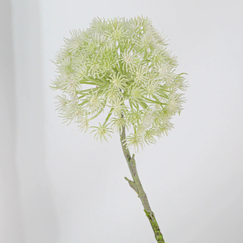 Large Faux Allium Stem, 19 Inch Artificial Dandelion, 7" Flocked Head, Realistic Flower for Wedding Decor, Vase Arrangements & DIY Projects