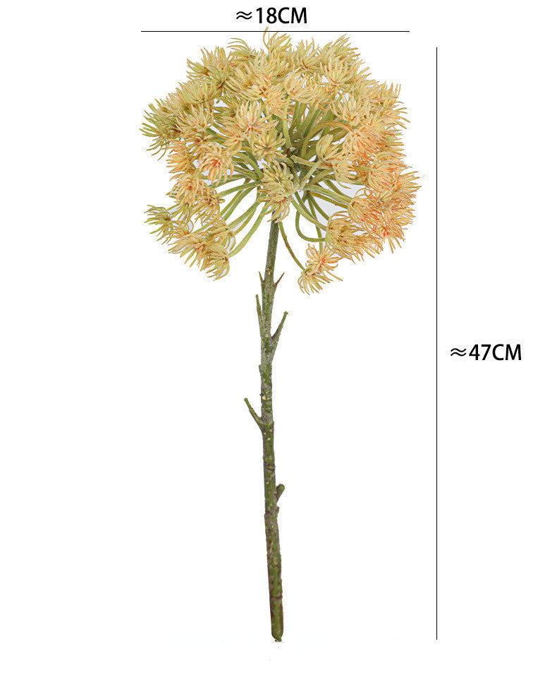 Large Faux Allium Stem, 19 Inch Artificial Dandelion, 7" Flocked Head, Realistic Flower for Wedding Decor, Vase Arrangements & DIY Projects