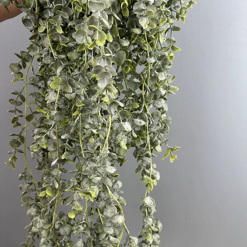 Lifelike 33" Faux Eucalyptus Hanging Vine, Realistic Trailing Silver Dollar Greenery Garland for Wedding Arch, Wall Decor, Mantel & DIY Home Styling