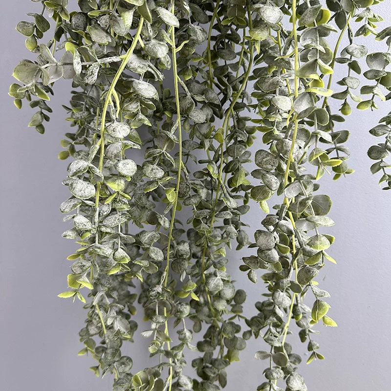 Lifelike 33" Faux Eucalyptus Hanging Vine, Realistic Trailing Silver Dollar Greenery Garland for Wedding Arch, Wall Decor, Mantel & DIY Home Styling
