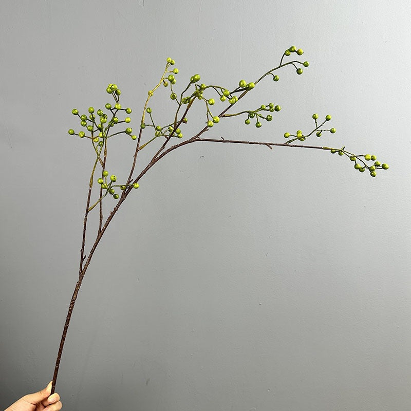 45" Long Stem Faux Berry Branch, Realistic Autumn Berries for Vase, Rustic Wedding Decor, Fall Home Arrangement, Seasonal Floral
