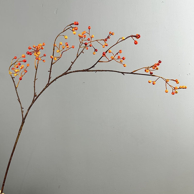 45" Long Stem Faux Berry Branch, Realistic Autumn Berries for Vase, Rustic Wedding Decor, Fall Home Arrangement, Seasonal Floral