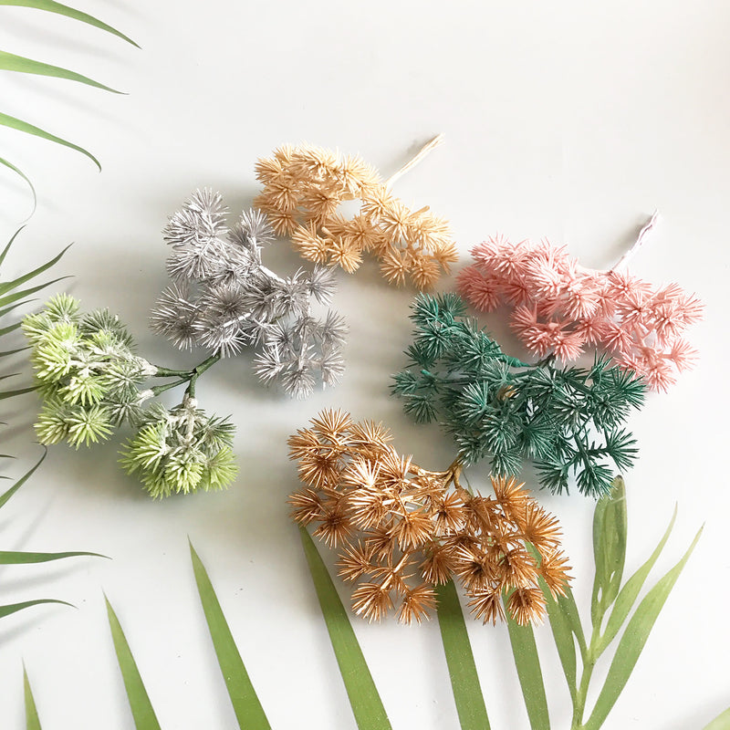 Realistic Faux Pine Cone Picks, 5.5" Greenery Stems for DIY Wedding Boutonnieres, Holiday Wreaths, Woodland Decor & Crafting