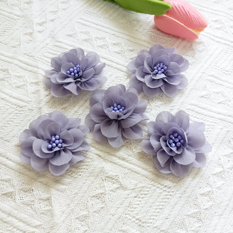2-Inch Fabric Wildflower Heads, Small Artificial Flowers for DIY Wedding Crafts, Rustic Boutonnieres, Corsages, Hair Clips, Gift Toppers