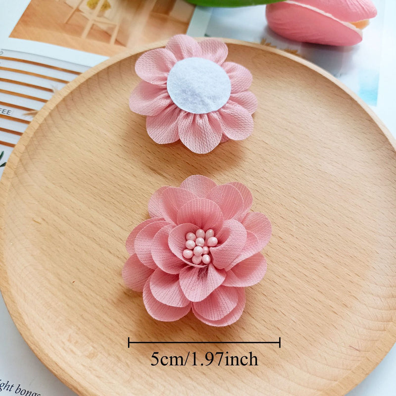 2-Inch Fabric Wildflower Heads, Small Artificial Flowers for DIY Wedding Crafts, Rustic Boutonnieres, Corsages, Hair Clips, Gift Toppers