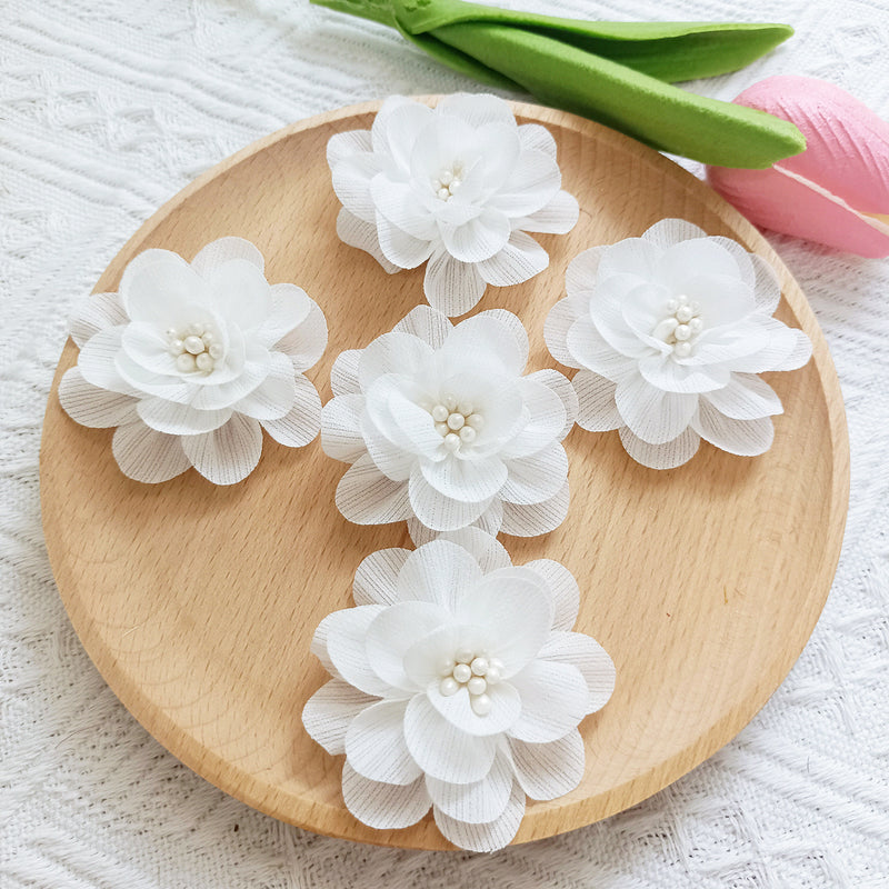 2-Inch Fabric Wildflower Heads, Small Artificial Flowers for DIY Wedding Crafts, Rustic Boutonnieres, Corsages, Hair Clips, Gift Toppers