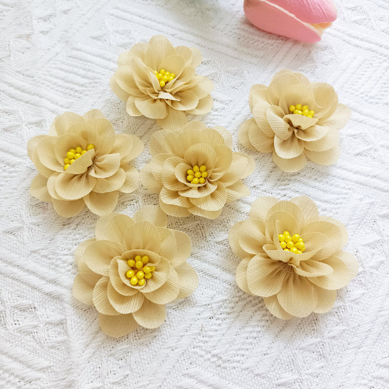 2-Inch Fabric Wildflower Heads, Small Artificial Flowers for DIY Wedding Crafts, Rustic Boutonnieres, Corsages, Hair Clips, Gift Toppers