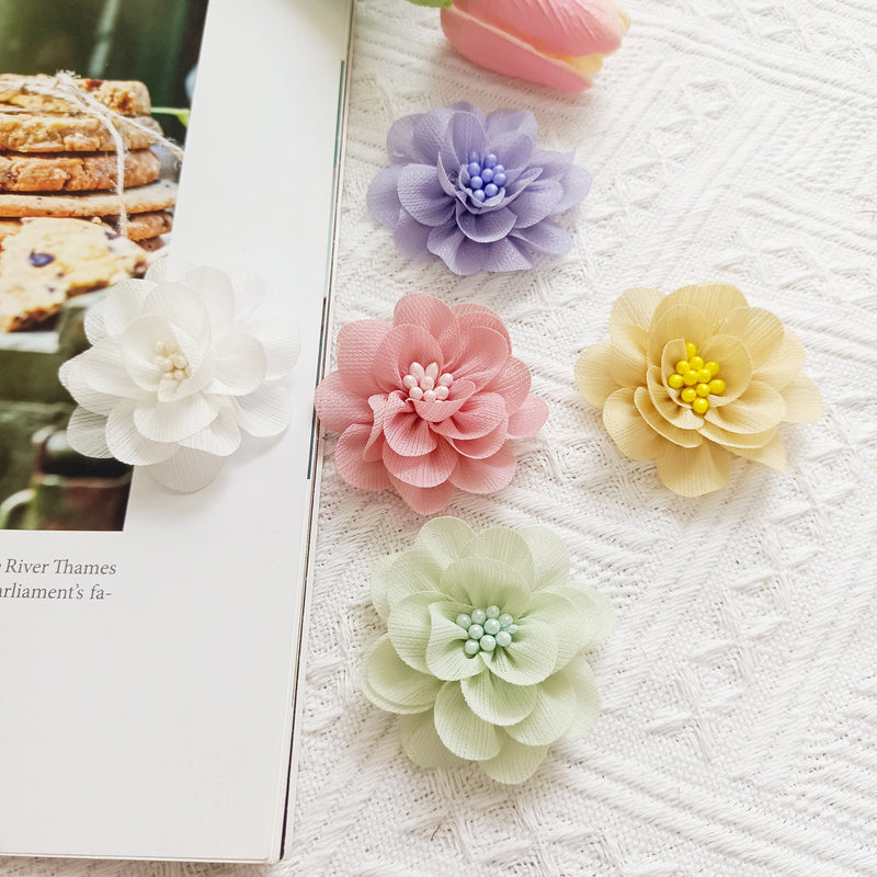 2-Inch Fabric Wildflower Heads, Small Artificial Flowers for DIY Wedding Crafts, Rustic Boutonnieres, Corsages, Hair Clips, Gift Toppers