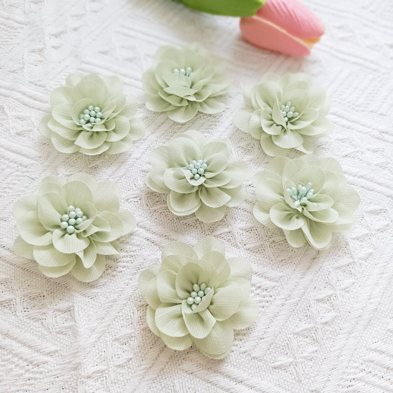 2-Inch Fabric Wildflower Heads, Small Artificial Flowers for DIY Wedding Crafts, Rustic Boutonnieres, Corsages, Hair Clips, Gift Toppers