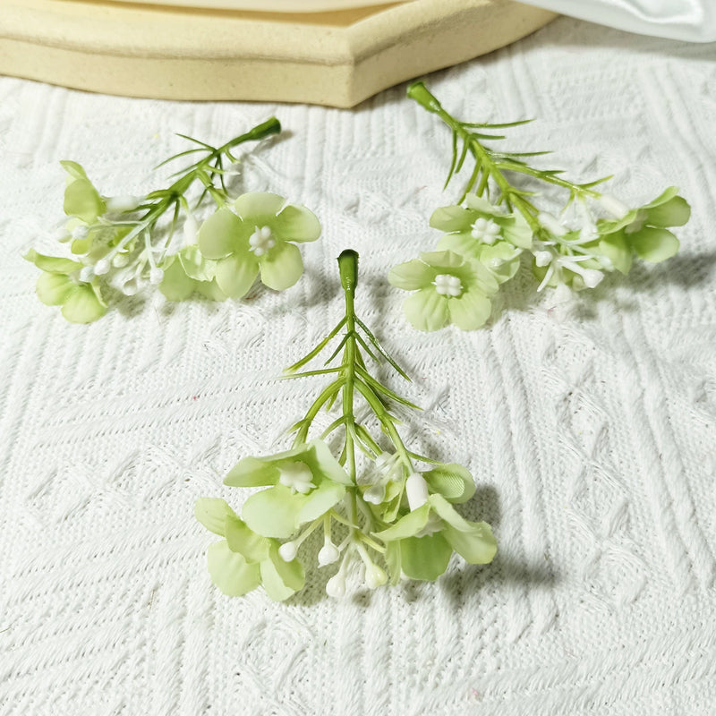 Mini Wildflower Stems, 10-Pack, 3" Small Faux Floral Picks for DIY Wedding Boutonnieres, Corsage Making, Realistic Craft Supplies