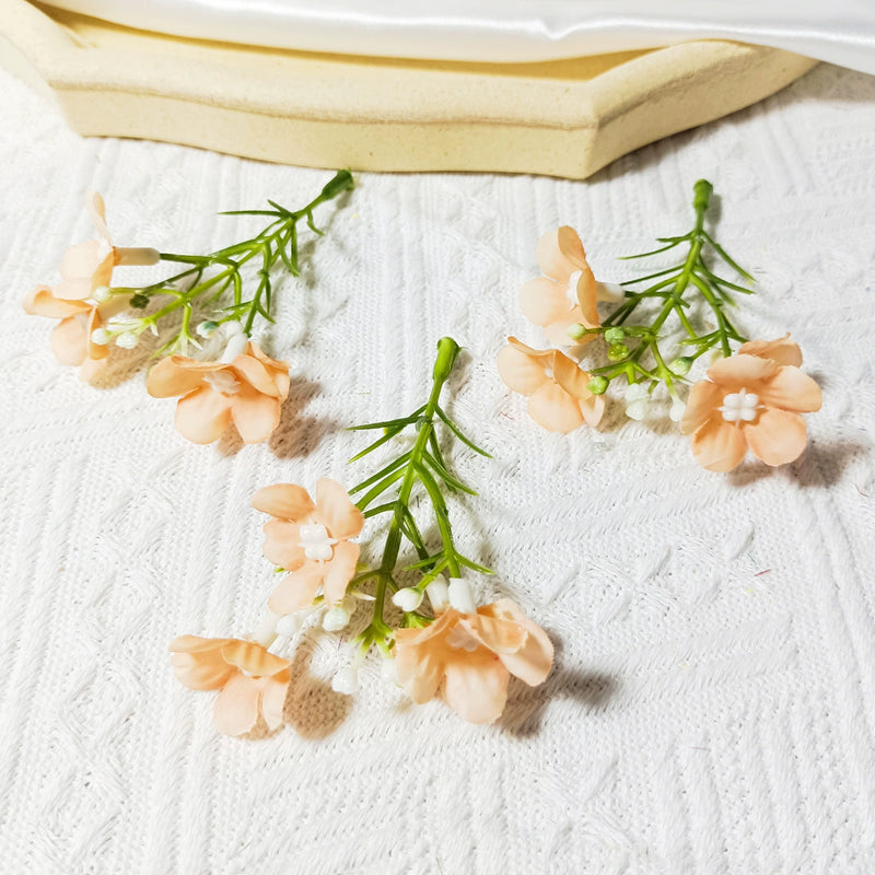Mini Wildflower Stems, 10-Pack, 3" Small Faux Floral Picks for DIY Wedding Boutonnieres, Corsage Making, Realistic Craft Supplies