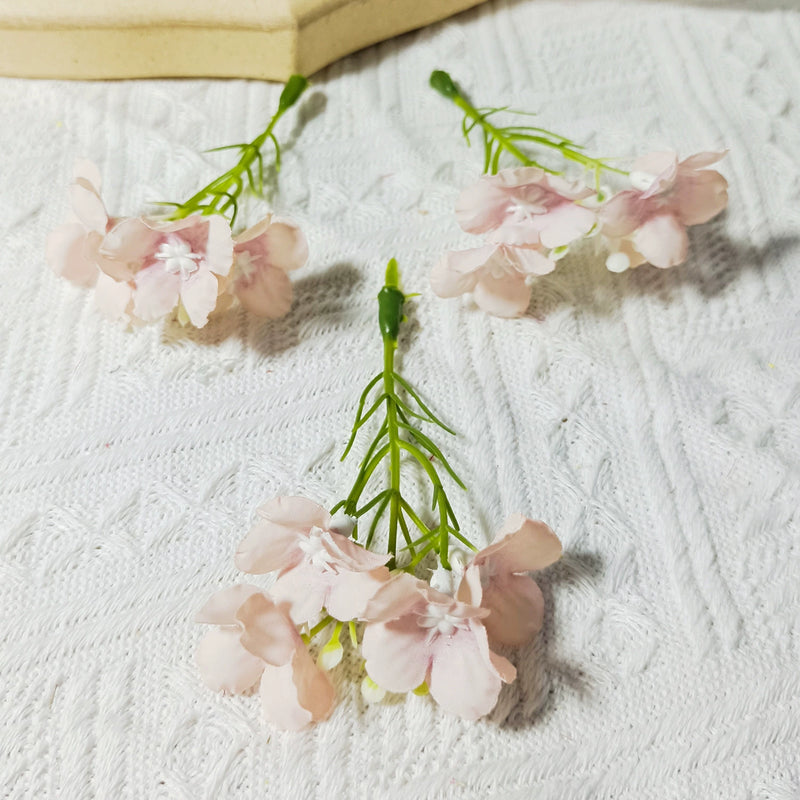 Mini Wildflower Stems, 10-Pack, 3" Small Faux Floral Picks for DIY Wedding Boutonnieres, Corsage Making, Realistic Craft Supplies