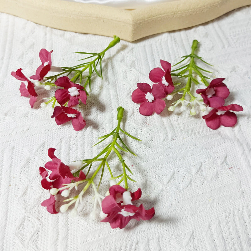 Mini Wildflower Stems, 10-Pack, 3" Small Faux Floral Picks for DIY Wedding Boutonnieres, Corsage Making, Realistic Craft Supplies