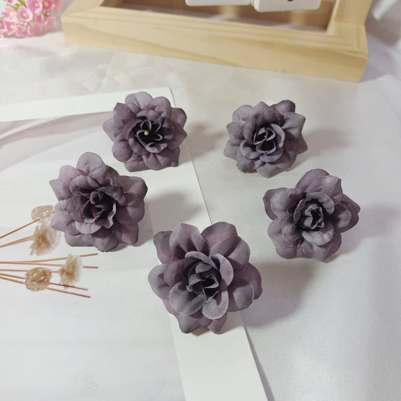 Realistic Faux Rose Heads, 10-Pack 2-Inch Silk Flowers, Bulk DIY Craft Supplies for Wedding Bouquets, Corsages, Centerpieces, Home Decor