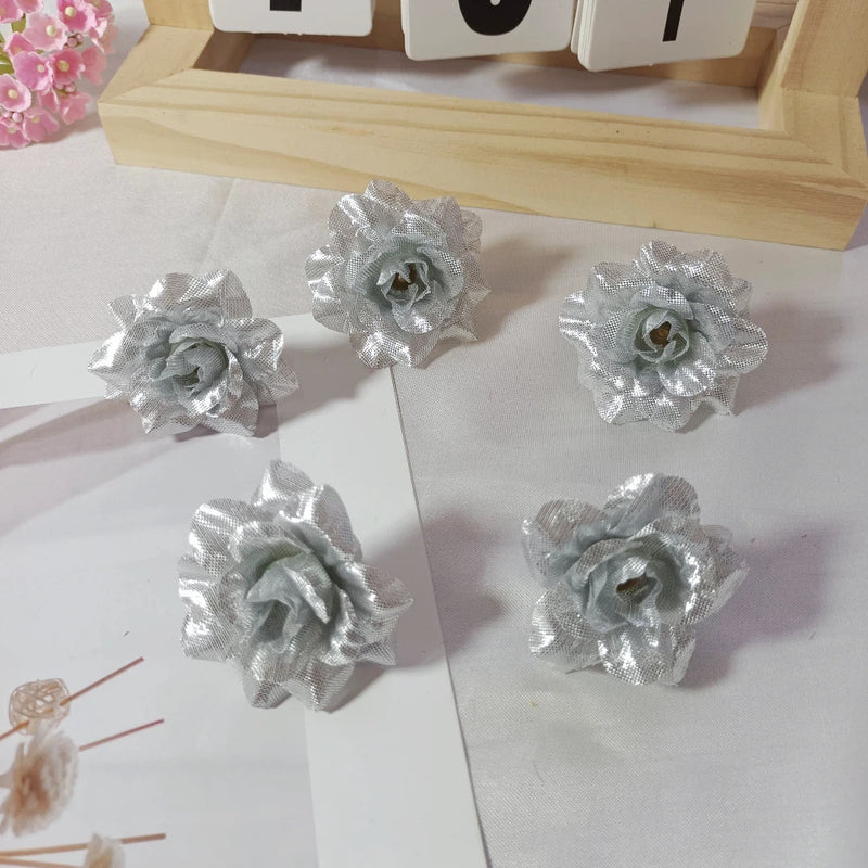 Realistic Faux Rose Heads, 10-Pack 2-Inch Silk Flowers, Bulk DIY Craft Supplies for Wedding Bouquets, Corsages, Centerpieces, Home Decor