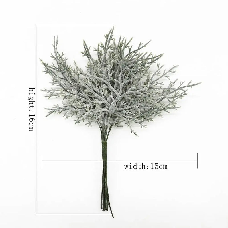 Frosted Succulent Pick, 6" Artificial Iced Leaf Stem, Ethereal Greenery for DIY Wedding Crafts, Boutonnieres, Wreaths & Holiday Decor