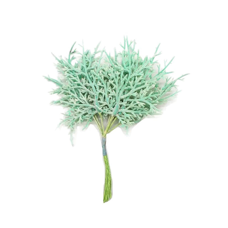 Frosted Succulent Pick, 6" Artificial Iced Leaf Stem, Ethereal Greenery for DIY Wedding Crafts, Boutonnieres, Wreaths & Holiday Decor