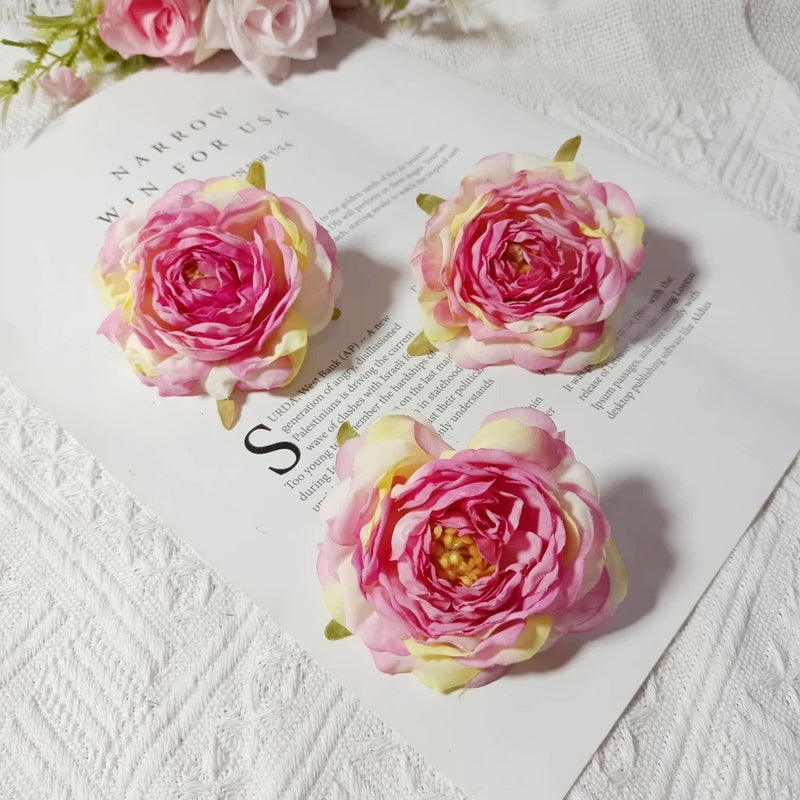 Realistic 3" Faux Camellia Flower Heads, Perfect for Wedding Corsages, Home Decor, DIY Craft Projects, Elegant Floral Arrangements