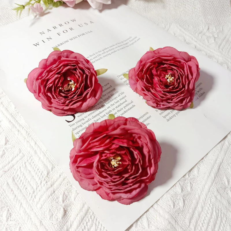 Realistic 3" Faux Camellia Flower Heads, Perfect for Wedding Corsages, Home Decor, DIY Craft Projects, Elegant Floral Arrangements