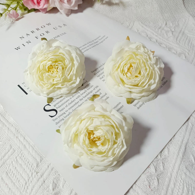 Realistic 3" Faux Camellia Flower Heads, Perfect for Wedding Corsages, Home Decor, DIY Craft Projects, Elegant Floral Arrangements