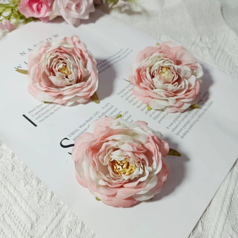 Realistic 3" Faux Camellia Flower Heads, Perfect for Wedding Corsages, Home Decor, DIY Craft Projects, Elegant Floral Arrangements