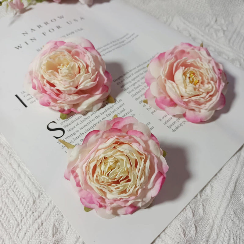 Realistic 3" Faux Camellia Flower Heads, Perfect for Wedding Corsages, Home Decor, DIY Craft Projects, Elegant Floral Arrangements
