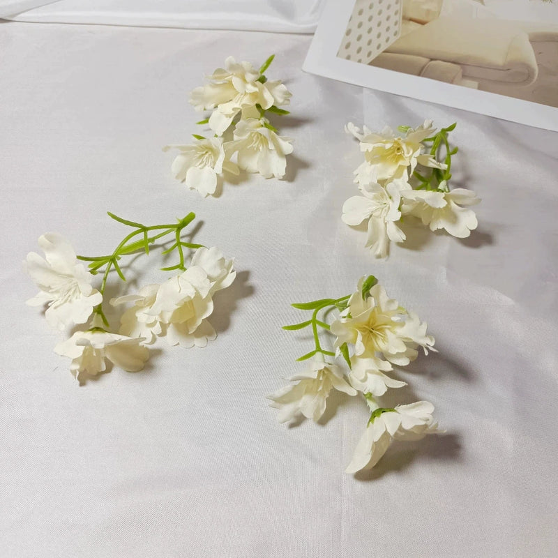 Small Faux Wildflower Stems, 4-Inch Realistic 3-Head Accent Flowers for DIY Wedding Boutonnieres, Corsages, Bouquets & Home Decor