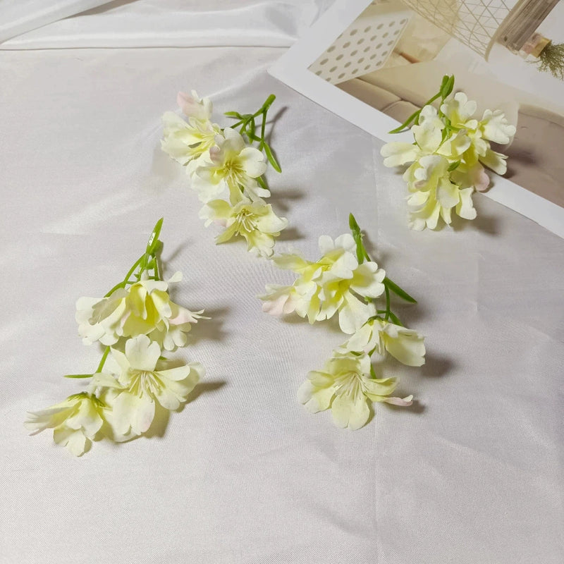 Small Faux Wildflower Stems, 4-Inch Realistic 3-Head Accent Flowers for DIY Wedding Boutonnieres, Corsages, Bouquets & Home Decor