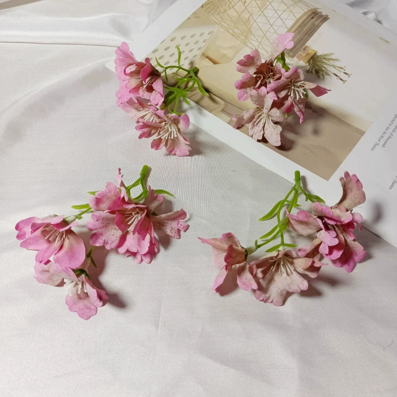 Small Faux Wildflower Stems, 4-Inch Realistic 3-Head Accent Flowers for DIY Wedding Boutonnieres, Corsages, Bouquets & Home Decor