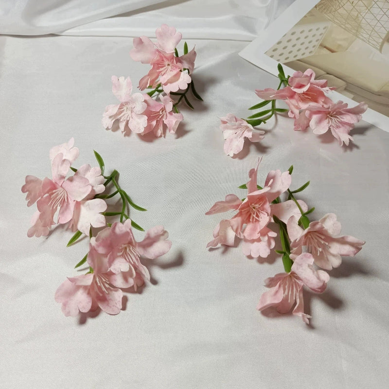 Small Faux Wildflower Stems, 4-Inch Realistic 3-Head Accent Flowers for DIY Wedding Boutonnieres, Corsages, Bouquets & Home Decor