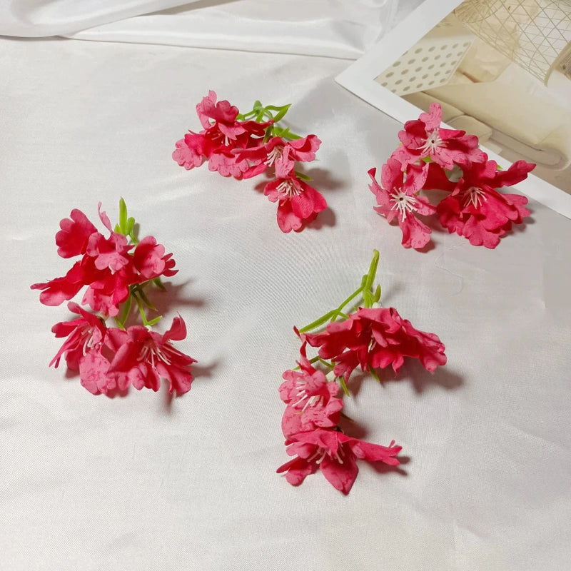Small Faux Wildflower Stems, 4-Inch Realistic 3-Head Accent Flowers for DIY Wedding Boutonnieres, Corsages, Bouquets & Home Decor
