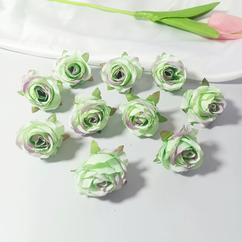 Mini Rose Heads, 1.5" Small Artificial Silk Flowers for DIY Crafts, Realistic Fake Roses for Wedding Bouquets, Boutonnieres & Home Decor
