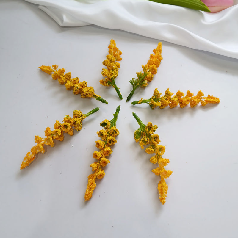 Golden Wheat Stalk Picks, 4.5" Natural Touch Faux Wheat Sprays for DIY Wedding Boutonnieres, Farmhouse Vase Fillers, Fall Decor Crafts