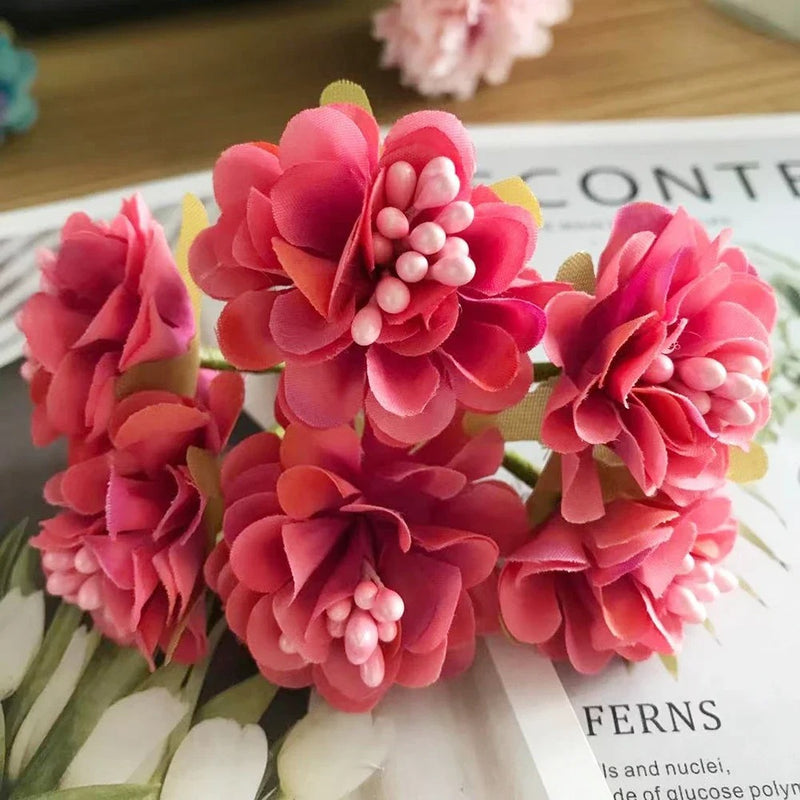 Wildflower Bouquet for DIY Wedding Decor, 4.5" Real-Touch Faux Flowers, Perfect for Home Decor, Wedding Bouquets, Gift Packaging