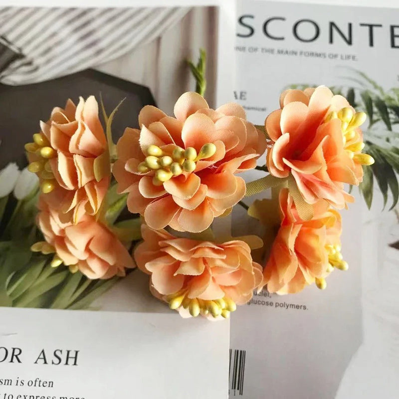 Wildflower Bouquet for DIY Wedding Decor, 4.5" Real-Touch Faux Flowers, Perfect for Home Decor, Wedding Bouquets, Gift Packaging