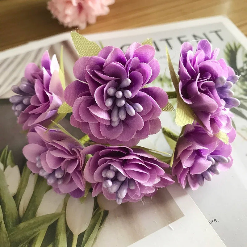 Wildflower Bouquet for DIY Wedding Decor, 4.5" Real-Touch Faux Flowers, Perfect for Home Decor, Wedding Bouquets, Gift Packaging