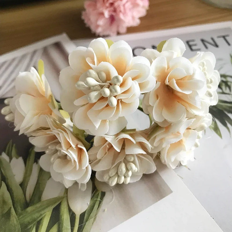 Wildflower Bouquet for DIY Wedding Decor, 4.5" Real-Touch Faux Flowers, Perfect for Home Decor, Wedding Bouquets, Gift Packaging