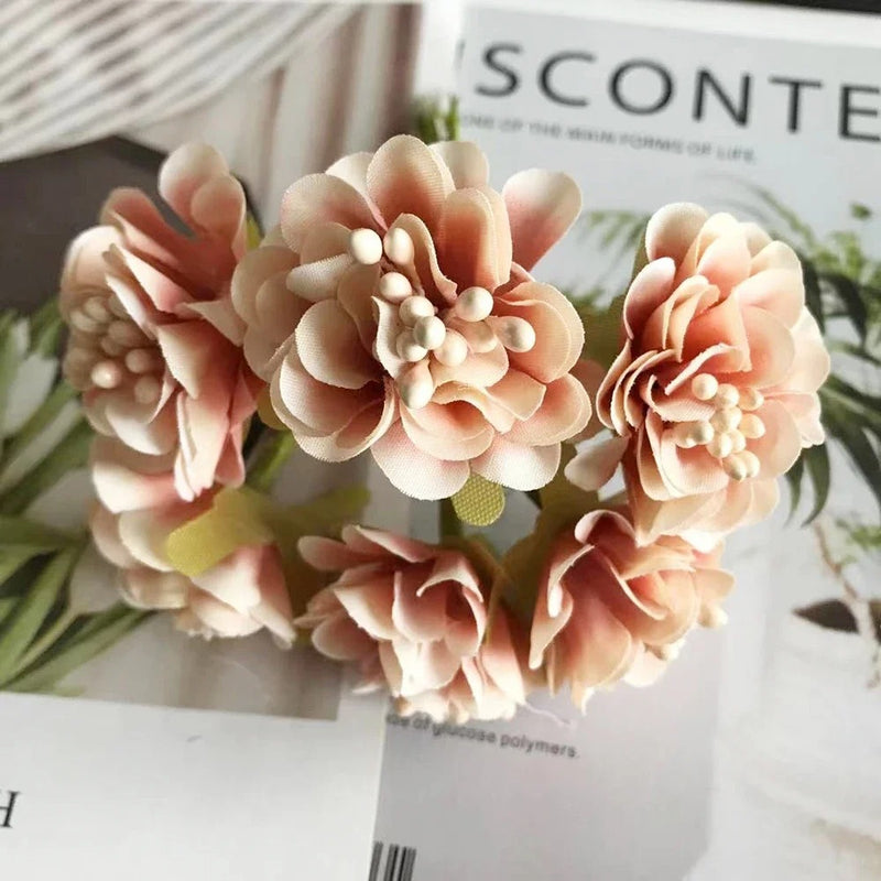 Wildflower Bouquet for DIY Wedding Decor, 4.5" Real-Touch Faux Flowers, Perfect for Home Decor, Wedding Bouquets, Gift Packaging