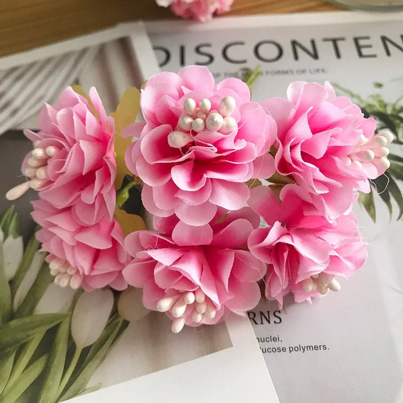 Wildflower Bouquet for DIY Wedding Decor, 4.5" Real-Touch Faux Flowers, Perfect for Home Decor, Wedding Bouquets, Gift Packaging