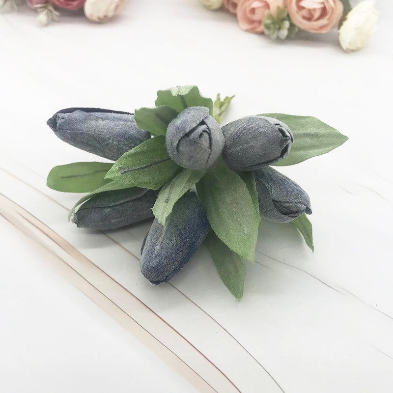 Frosted Mini Tulip Bouquet, 6 Lifelike Artificial Stems, 5.5" Small Faux Flowers for DIY Wedding Corsage, Boutonniere, Home Decor Accents
