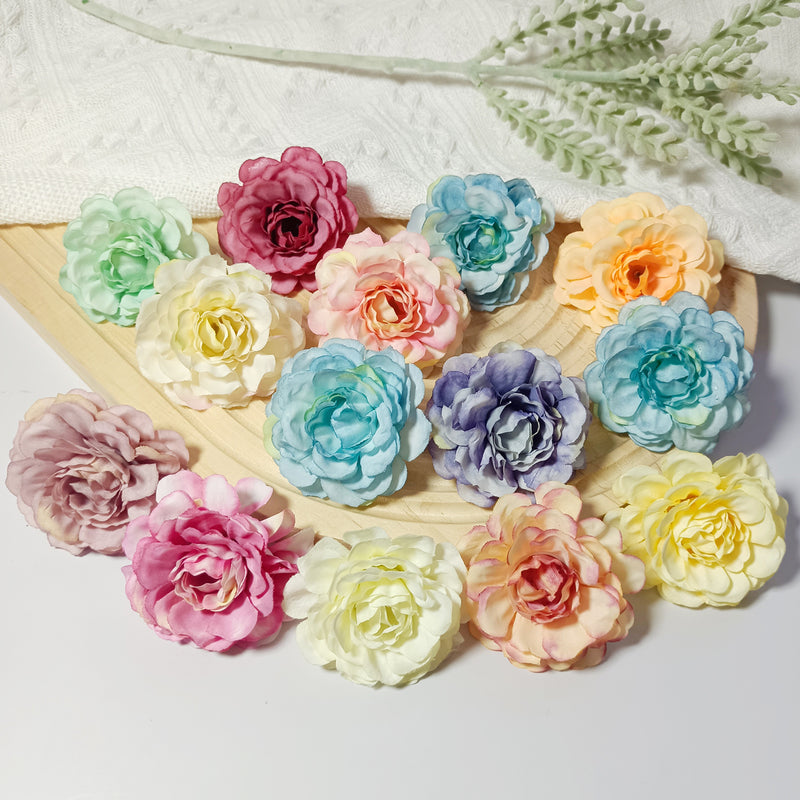 10-Pack Lush Hydrangea Heads, 2" Realistic Silk Flowers for DIY Wedding Bouquets, Wreaths & Centerpieces, Bulk Faux Floral Craft Supplies