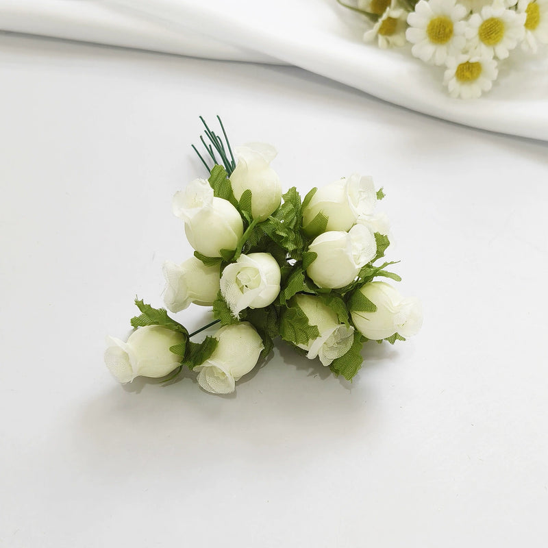12-Stem Mini Pomegranate Flower Bunch, Delicate 1" Faux Blooms, Realistic Accent Stems for DIY Weddings, Boutonnieres, Home & Gift Decor