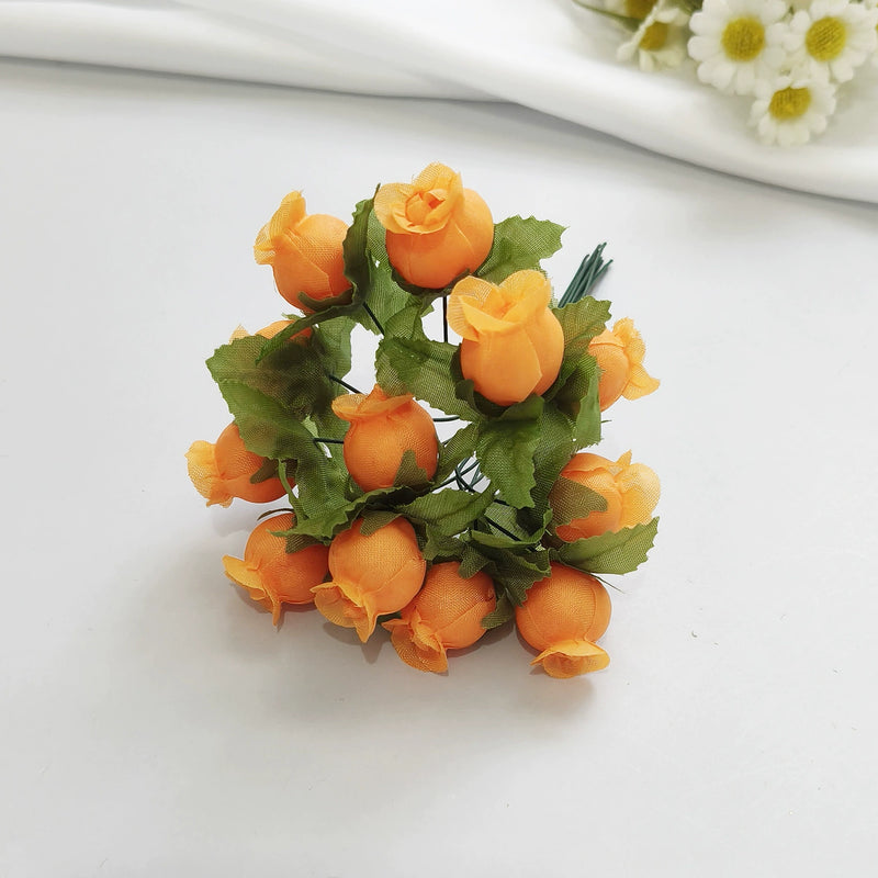 12-Stem Mini Pomegranate Flower Bunch, Delicate 1" Faux Blooms, Realistic Accent Stems for DIY Weddings, Boutonnieres, Home & Gift Decor