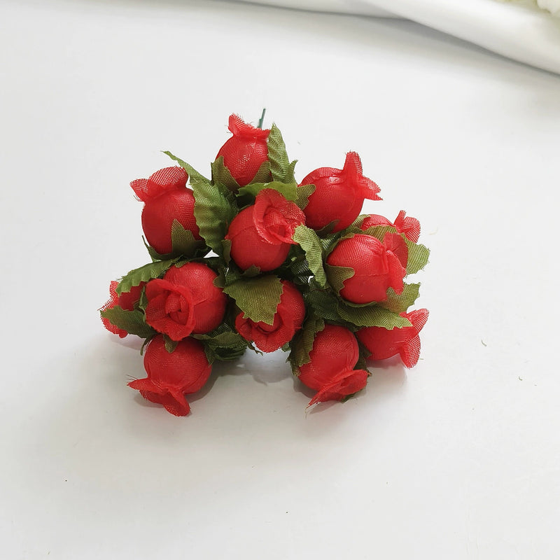 12-Stem Mini Pomegranate Flower Bunch, Delicate 1" Faux Blooms, Realistic Accent Stems for DIY Weddings, Boutonnieres, Home & Gift Decor