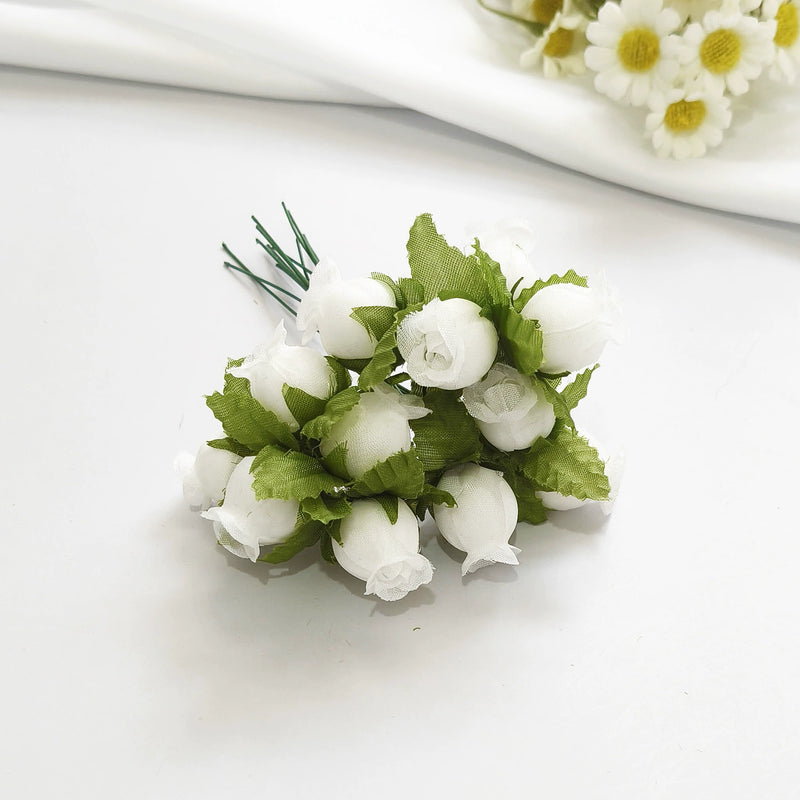12-Stem Mini Pomegranate Flower Bunch, Delicate 1" Faux Blooms, Realistic Accent Stems for DIY Weddings, Boutonnieres, Home & Gift Decor