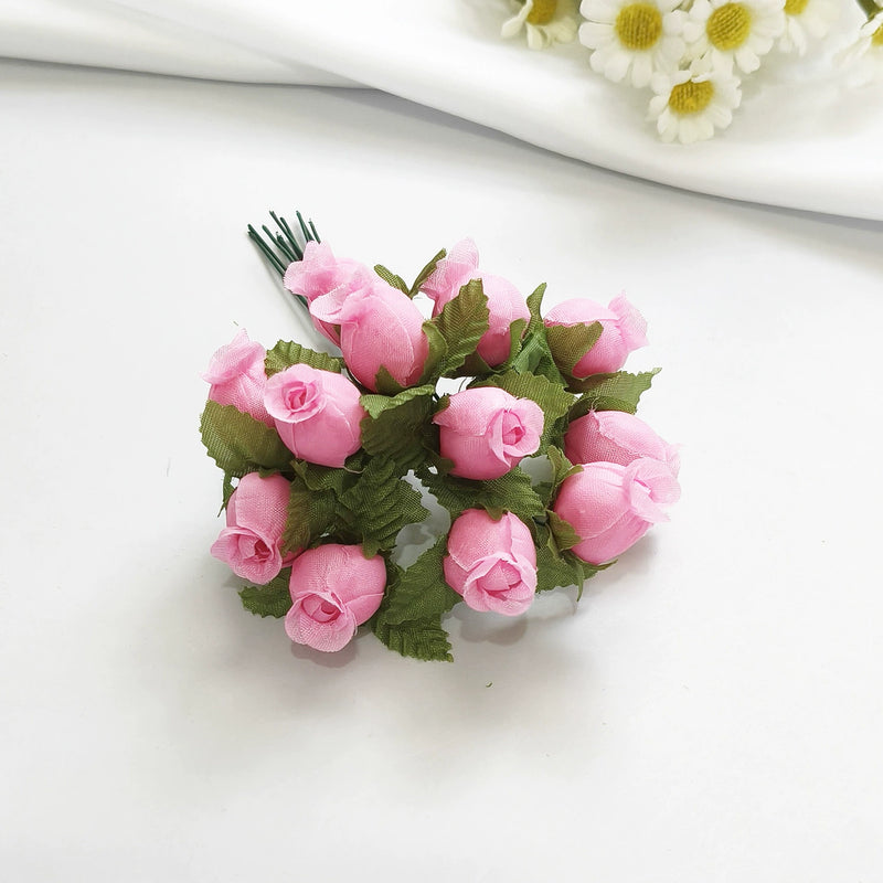 12-Stem Mini Pomegranate Flower Bunch, Delicate 1" Faux Blooms, Realistic Accent Stems for DIY Weddings, Boutonnieres, Home & Gift Decor